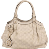 Gucci Off White Guccissima Leather Sukey Handbag