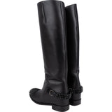 Christian Louboutin Black Calf Leather Egoutina Spiked Flat Knee-High Boots (35,5)