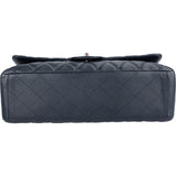 Chanel Navy Qulited Caviar Leather Maxi Double Flap Crossbody Bag