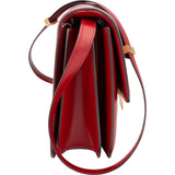 Céline Red Calfskin Classic Box Medium Crossbody Bag