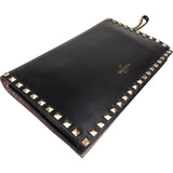 Valentino Garavani Black Leather Rockstud Clutch