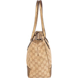 Gucci Monogram GG Metallic Leather Princy Tote Shoulder Bag