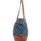 Gucci Monogram Denim GG Ophidia Medium Tote Shoulder Bag