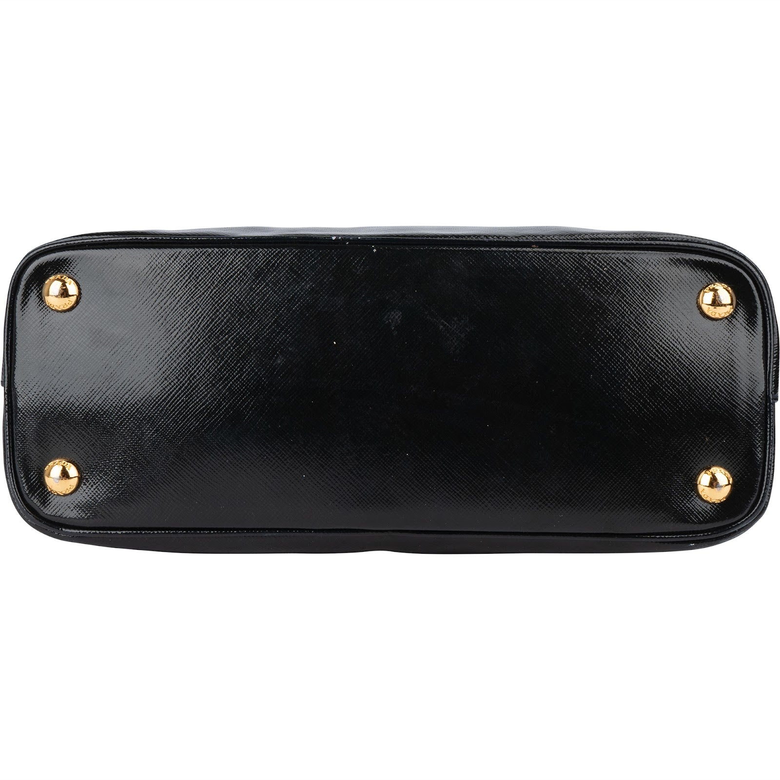 Prada Patent Saffiano Vernice Leather Promenade Handbag - vintageandkickz