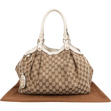 Gucci Monogram GG Canvas Guccissima Leather Sukey Medium Tote Handbag