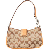 [🔄️B07 / F40] Coach Monogram Signature Canvas Demi Flap Bag Handbag - vintageandkickz