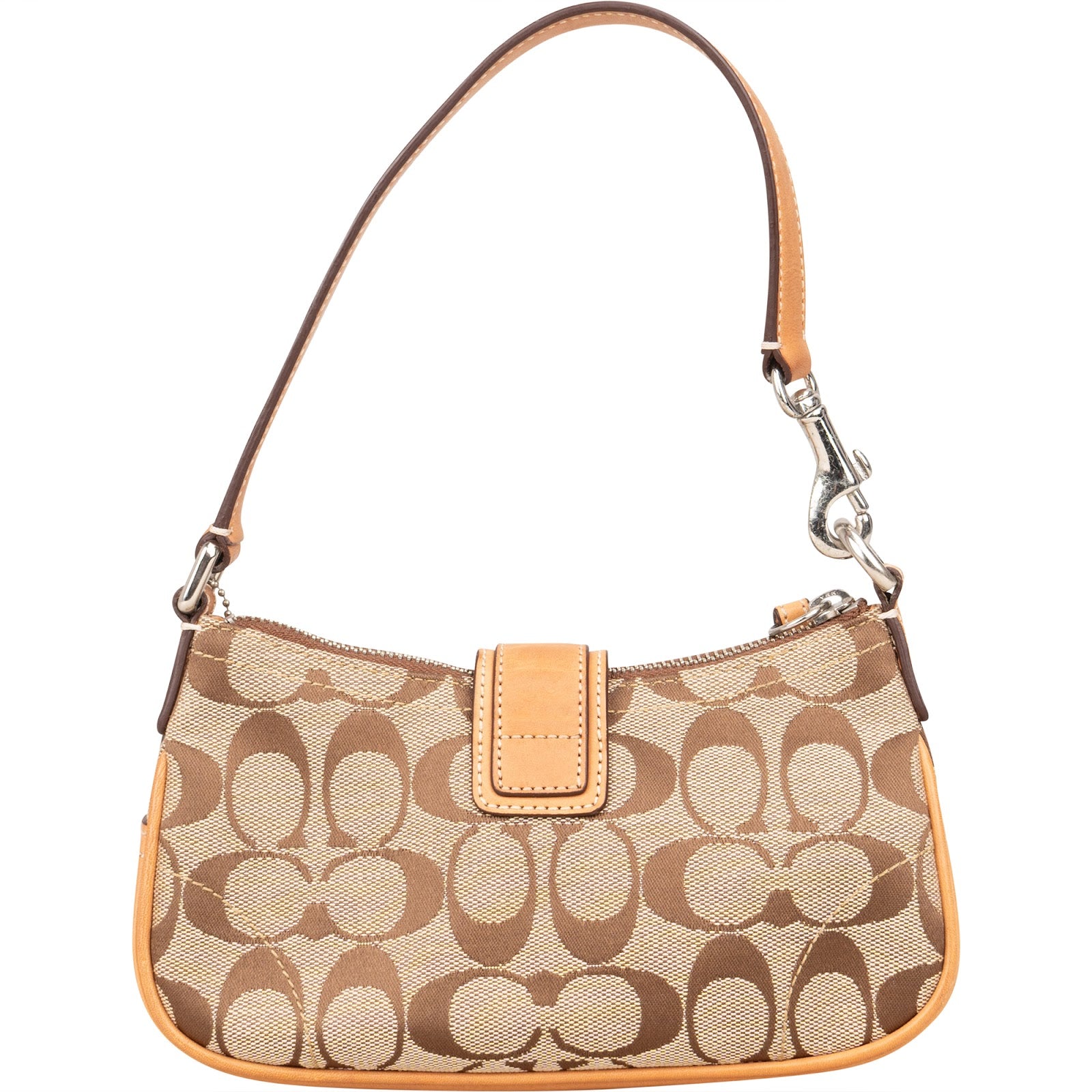 [🔄️B07 / F40] Coach Monogram Signature Canvas Demi Flap Bag Handbag - vintageandkickz