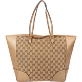 Gucci Monogram GG Canvas Metallic Leather Bree Tote Shoulder Bag