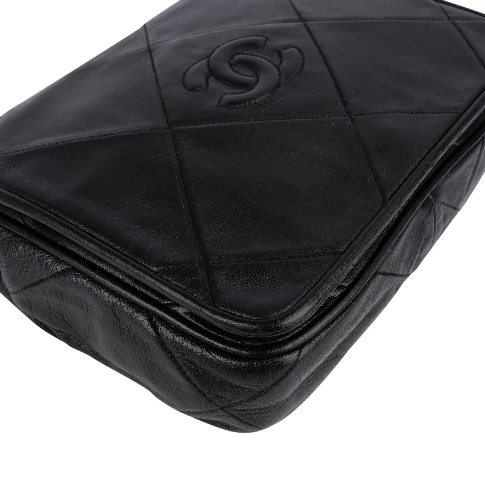 Chanel Stitching Lambskin CC Single Flap Crossbody Bag - vintageandkickz