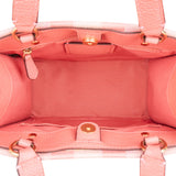Coach Pink Monogram Signature Jacquard Patch Dempsey Tote 22 Crossbody Handbag