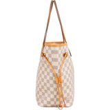 Louis Vuitton Monogram Damier Azur Canvas Neverfull MM Shoulder Bag