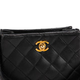 Chanel Quilted Lambskin 24K Gold Double Face Sided Mini Handbag