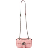 Gucci Pink Matelassé Leather GG Marmont Small Crossbody Bag