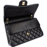 Chanel Quilted Lambskin Gold Jumbo Double Flap Crossbody Bag