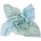 Chanel Cruise in Singapure Blue Striped Wave Print Silk 90 Scarf Tuch