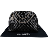 Chanel Patent Leather Palladium Soft Tote CC Shoulder Bag