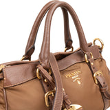 Prada Tessuto Vitello Daino Bauletto Satchel Handbag