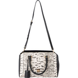 MCM Visetos Monogram Python Embossed Leather Milla Tote Handbag