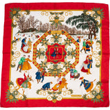 Hermès Joies d'Hiver Silk Carre 90 Scarf Tuch