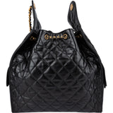 Chanel 25 Quilted Lambskin Drawstring Jumbo Bucket Shoulder Bag