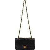 Chanel Quilted Lambskin 24K Gold Small Double Flap Shoulder Bag
