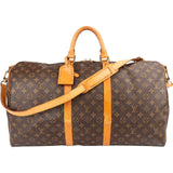 Louis Vuitton Monogram Canvas Keepall 55 Bandoulière Travel Bag