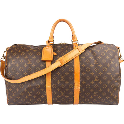 Louis Vuitton Monogram Canvas Keepall 55 Bandoulière Travel Bag