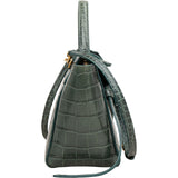 Celine Dark Green Crocodile Embossed Belt Nano Handbag