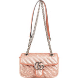 Gucci Quilted Sequin GG Marmont Small Crossbody Bag