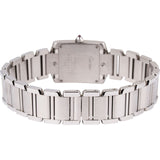 Cartier Silver Tone Diamond & Shell Pearl Tank Française Small 2384 Watch