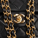 Chanel Quilted Lambskin Medium 24K Gold Double Flap Shoulder Bag
