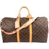 Louis Vuitton Monogram Canvas Keepall 50 Bandoulière Travel Bag