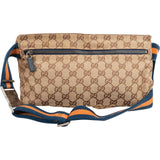 Gucci Grained Leather GG Canvas Belt Crossbody Bag