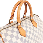 Louis Vuitton Monogram Damier Azur Canvas Speedy 30 Handbag - vintageandkickz
