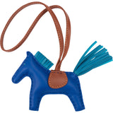 Hermès Blue Electric Tricolor Leather Rodeo PM Pendant
