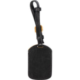 Prada Black Leather Small Luggage Tag Bag Charm
