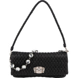 Miu Miu Matelassé Nappa Leather Crystal Flap Shoulder Bag