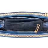 Prada Blue Saffiano Leather Small Galleria Handbag