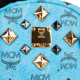 MCM Monogram Visetos Blue Stark Studded Stark 2 in 1 Backpack