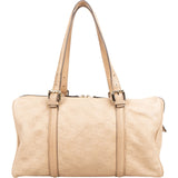 Gucci Beige Guccissima Leather Web GG Boston Shoulder Bag