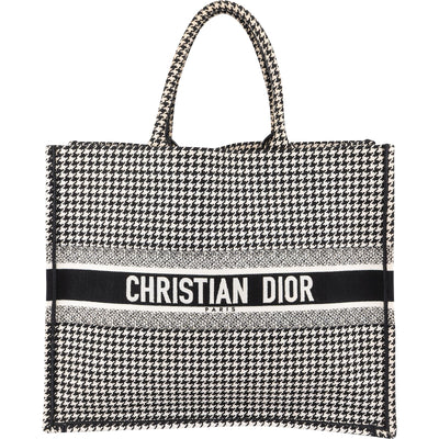 Christian Dior Houndstooth Monogram Canvas Book Tote Handbag