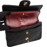 Chanel Quilted Lambskin 24K Gold Small Double Flap Shoulder Bag