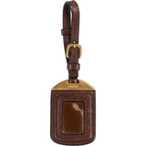 Prada Brown Leather Luggage Tag Pendant