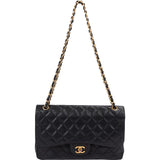 Chanel Quilted Caviar Leather Jumbo Double Flap Crossbody Bag