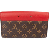Louis Vuitton Canvas Monogram Red Leather Pallas Wallet