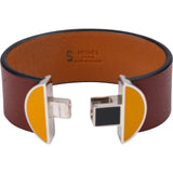 Hermès Leather Multicolor Emaille Clic Manchette Bracelet