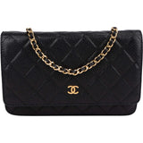 Chanel Quilted Caviar Leather CC Wallet On Chain Crossbody Bag