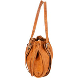 Miu Miu Grained Leather Drawstring Tote Shoulder Bag