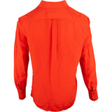 Chanel Red Silk CC Emblem Button-Down Blouse Longsleeve Shirt (D38 / FR40)