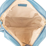 Chloé Blue Pebbled Leather Paraty Shoulder Handbag